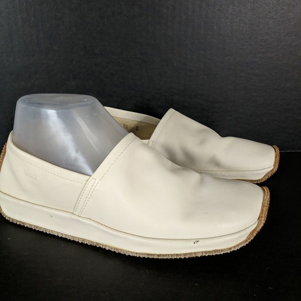 La Tenace Ivory Leather Flat Loafer Shoe Driver Moc Women Size 36 US 6 Italy